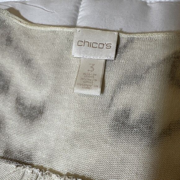 2pc Lot Chico’s Lightweight Cardigan Sweaters Size 3 Open Front Brown - Picture 14 of 16